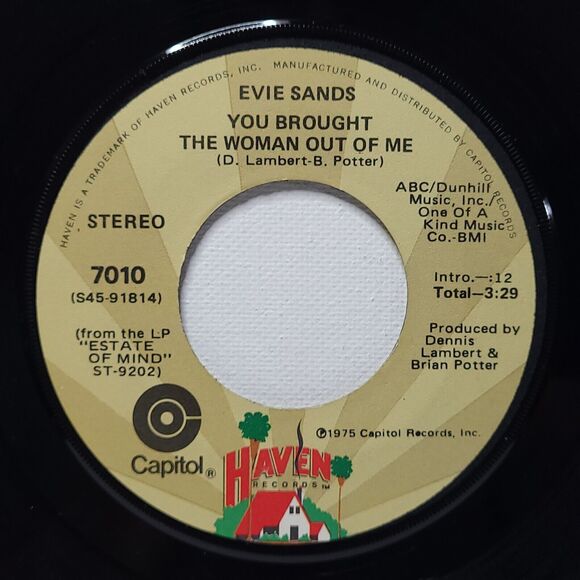 Evie Sands 45 You Brought The Woman Out Of Me / Early Morning Sunshine M- Rock - Picture 1 of 2